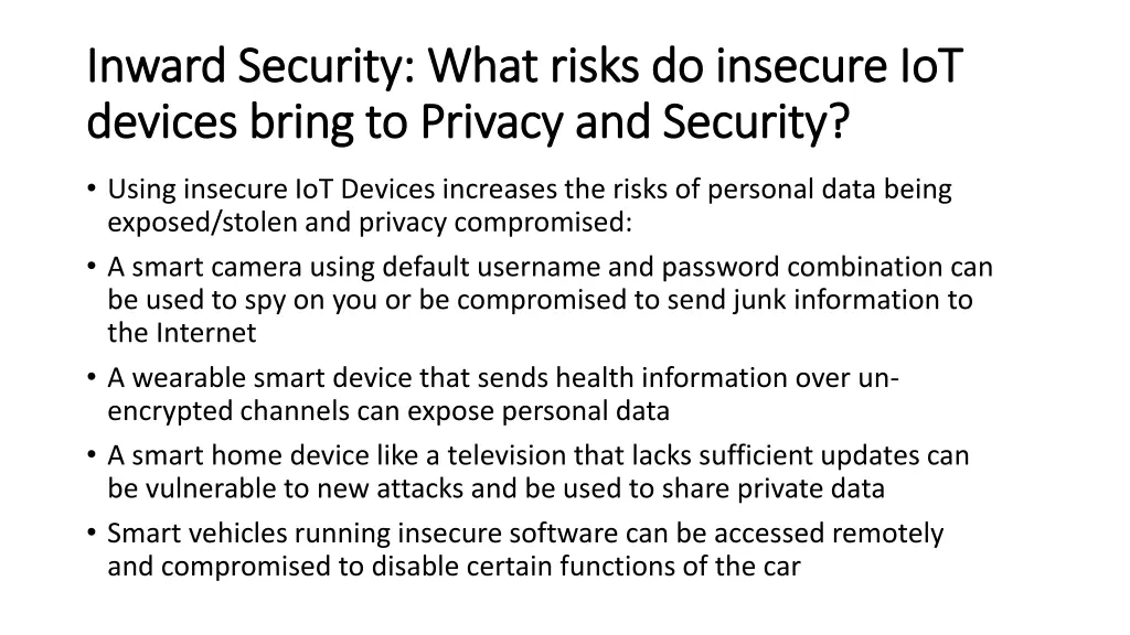 inward security what risks do insecure iot inward