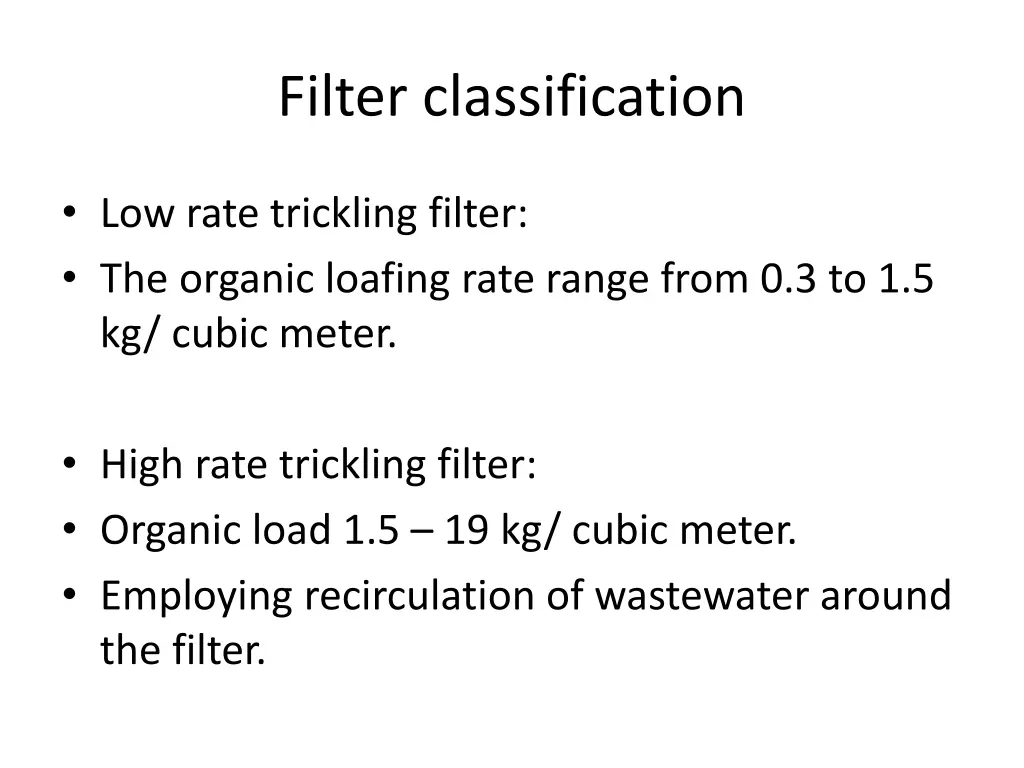 filter classification