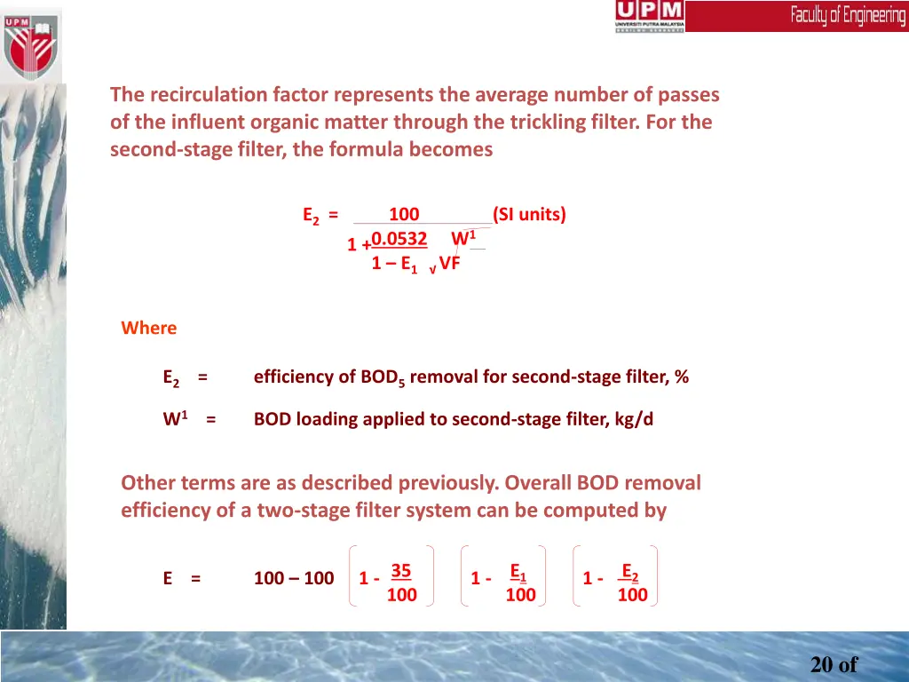 the recirculation factor represents the average