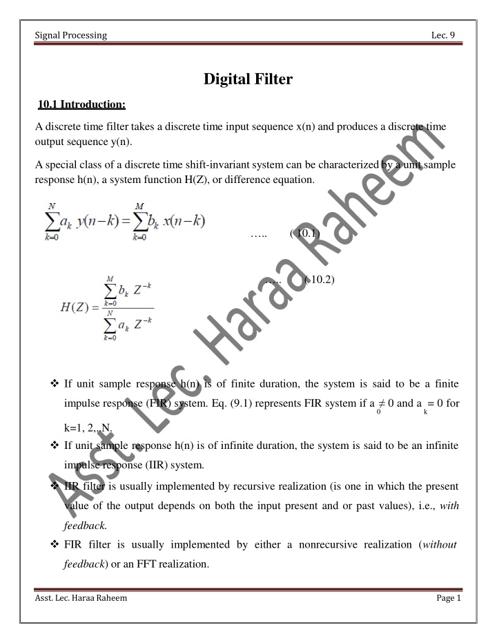 signal processing