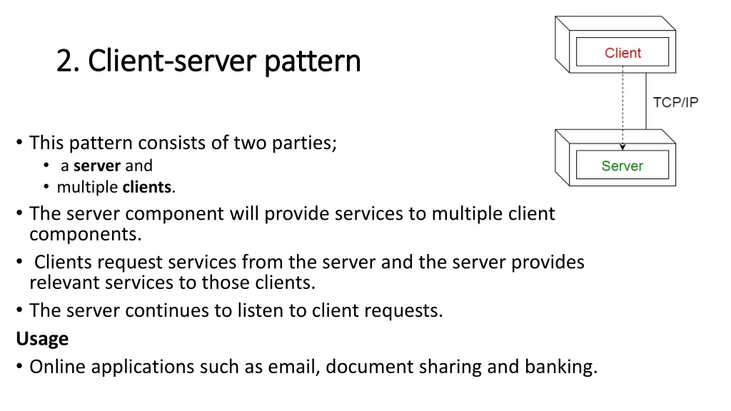 2 client 2 client server pattern server pattern