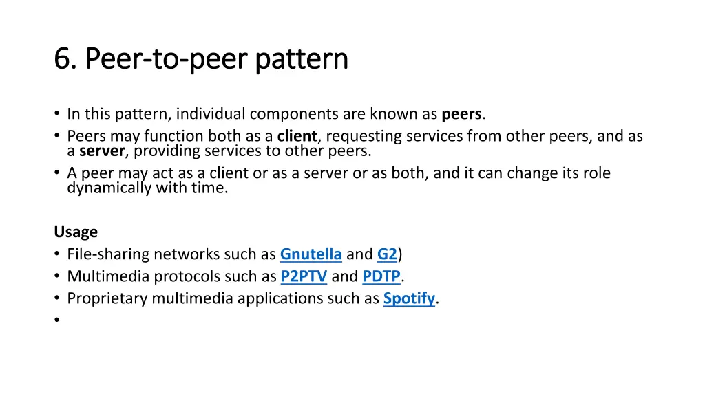 6 peer 6 peer to to peer pattern peer pattern