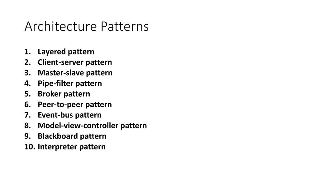 architecture patterns