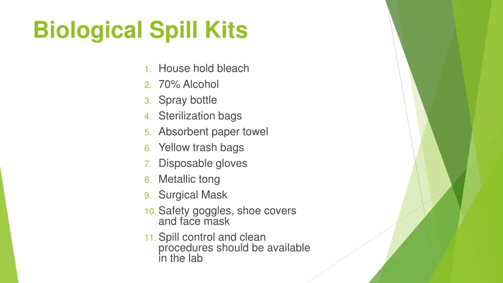 biological spill kits