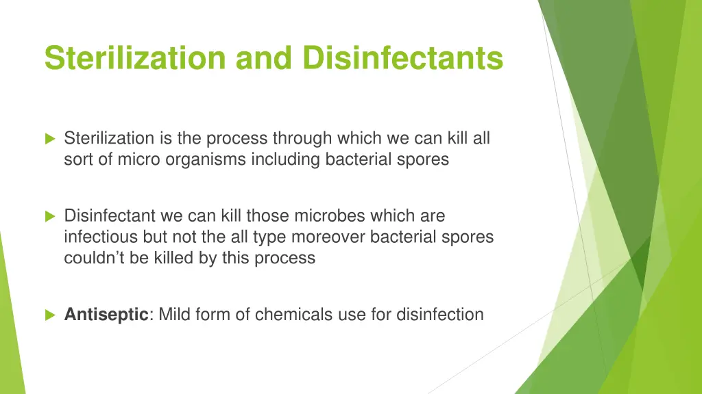 sterilization and disinfectants