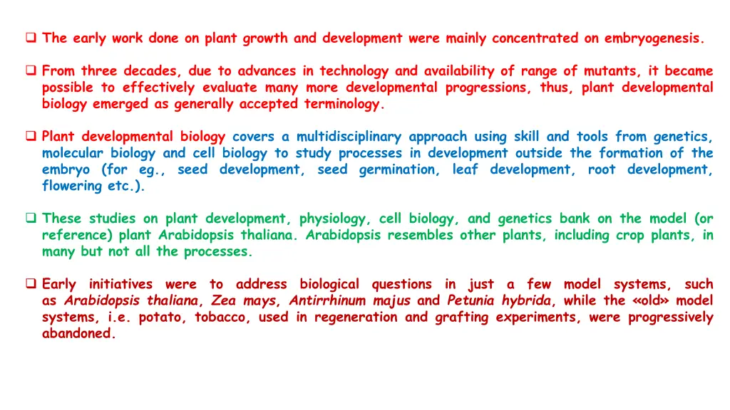 the early work done on plant growth