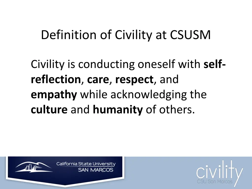 definition of civility at csusm