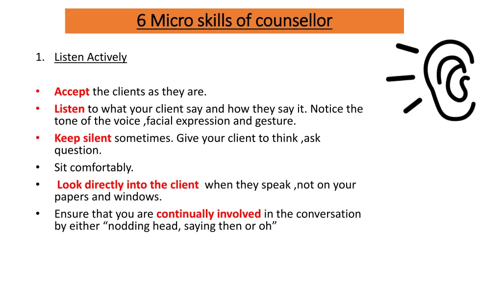 6 6 micro skills of counsellor micro skills