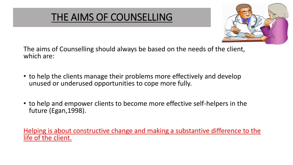 the aims of counselling the aims of counselling