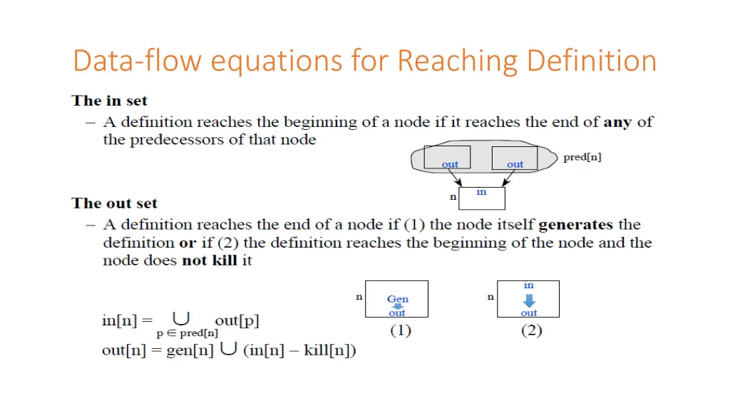 data flow equations for reaching definition