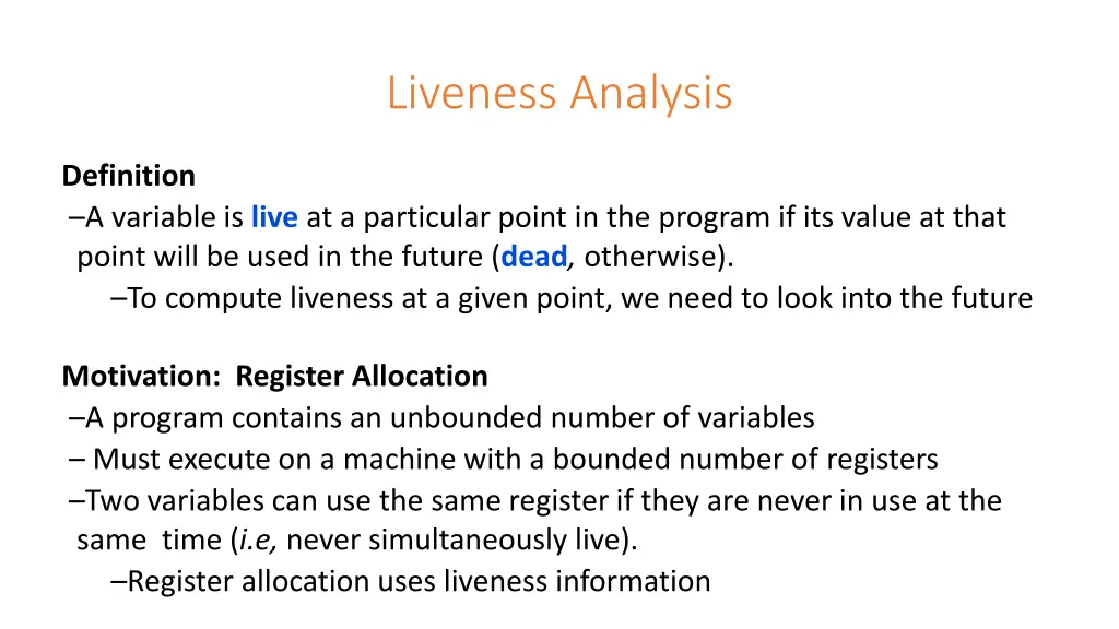 liveness analysis