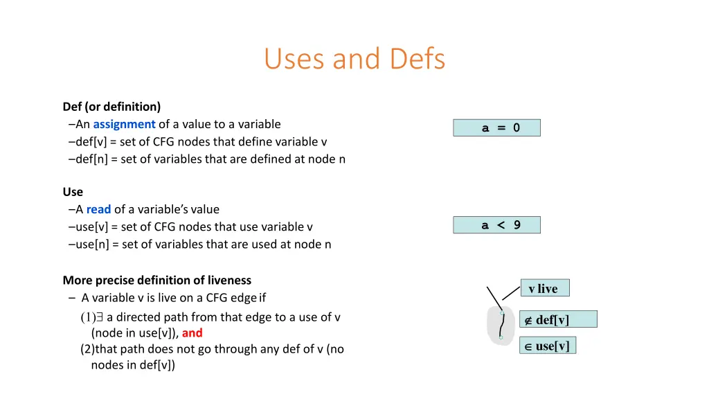 uses and defs