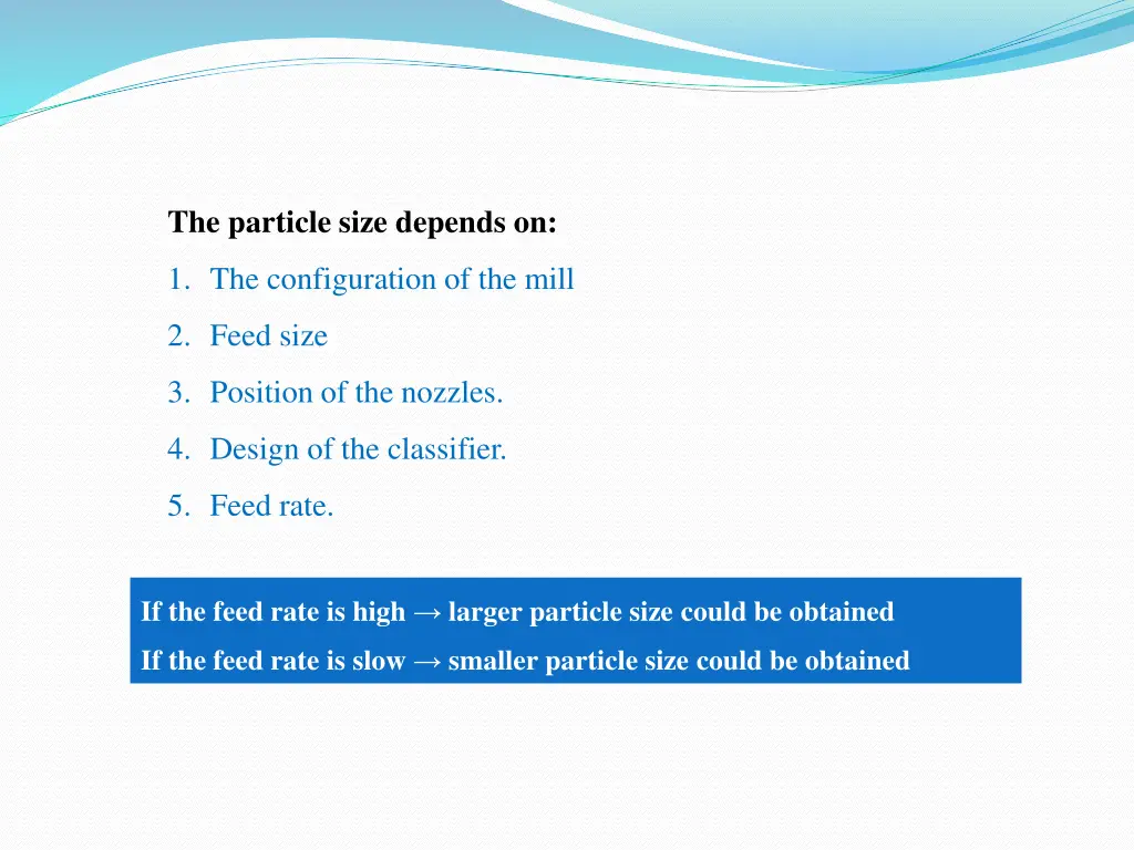 the particle size depends on