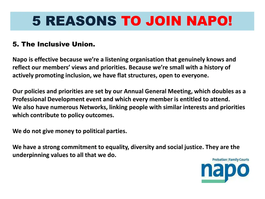 5 reasons to join napo 4