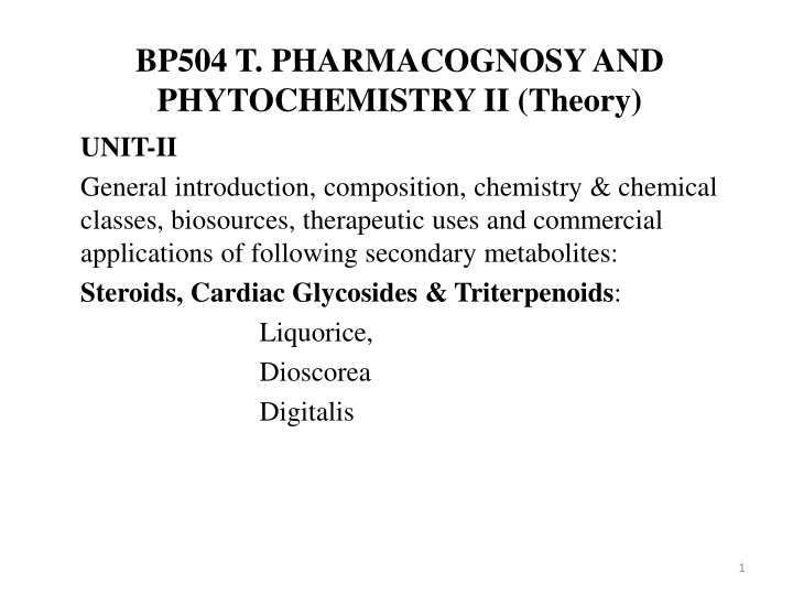 bp504 t pharmacognosy and phytochemistry