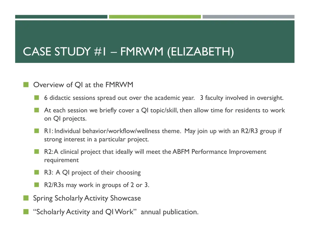 case study 1 fmrwm elizabeth