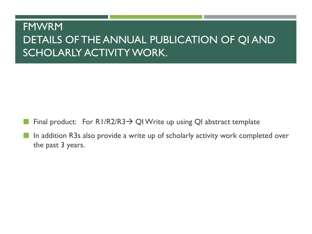 fmwrm details of the annual publication