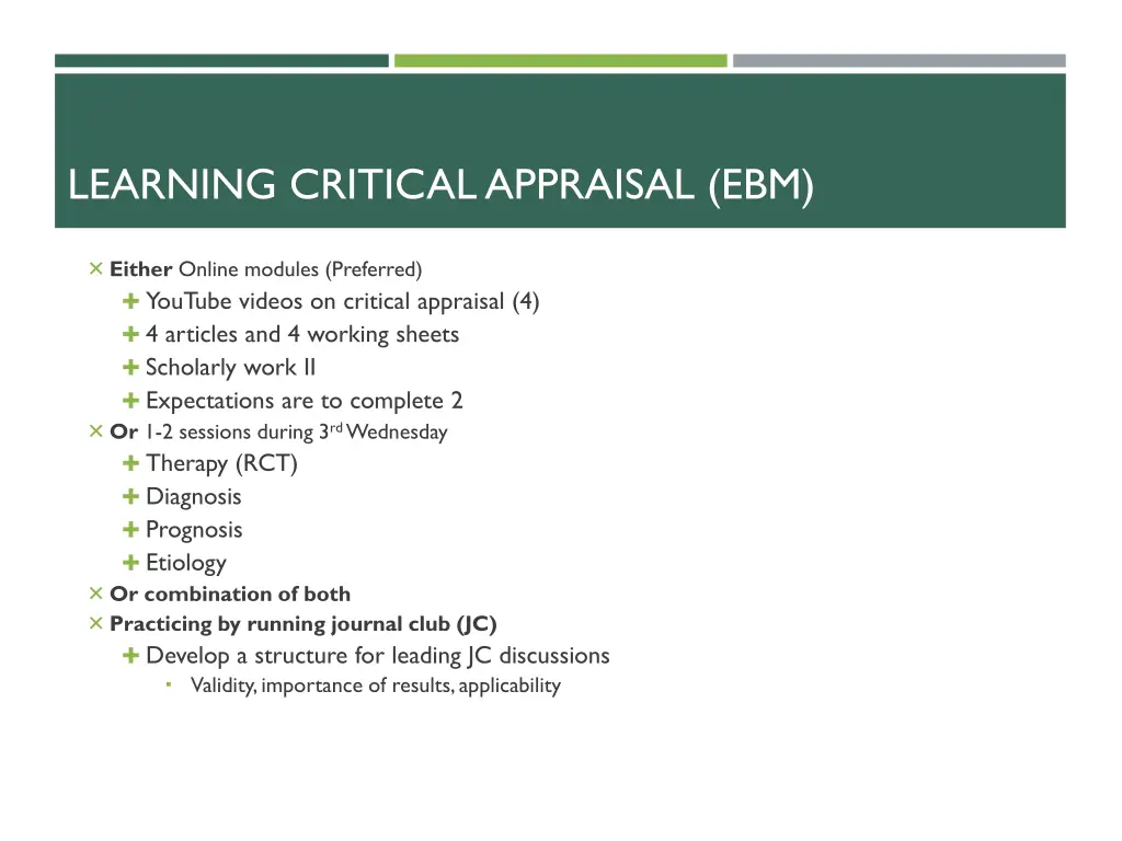 learning critical appraisal ebm