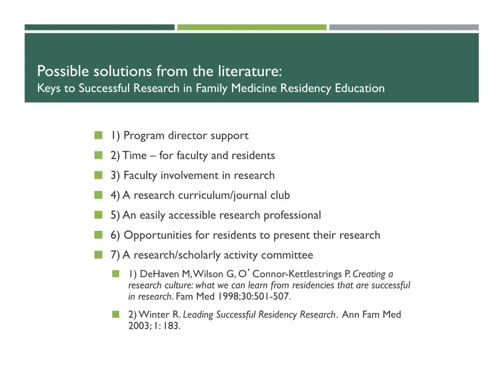 possible solutions from the literature keys