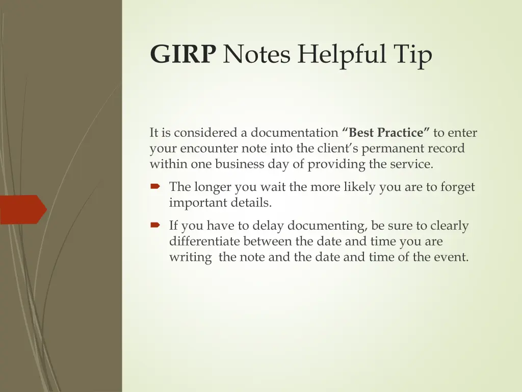 girp notes helpful tip