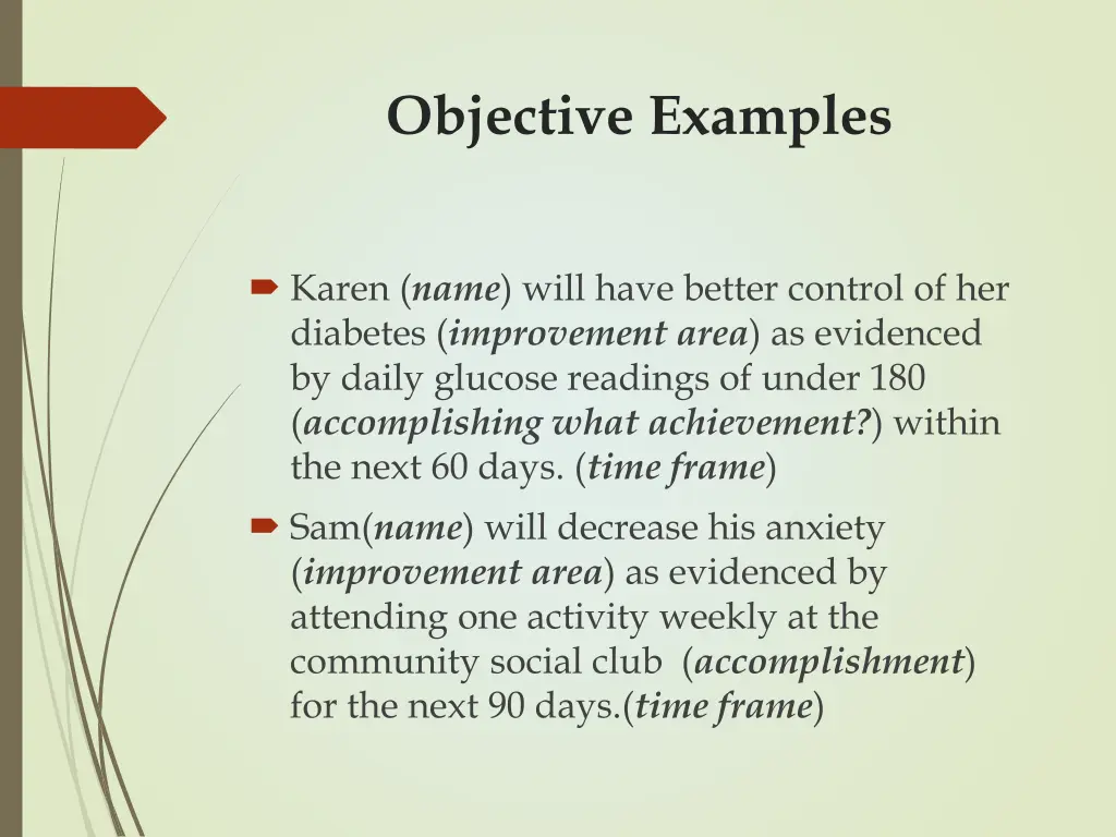 objective examples