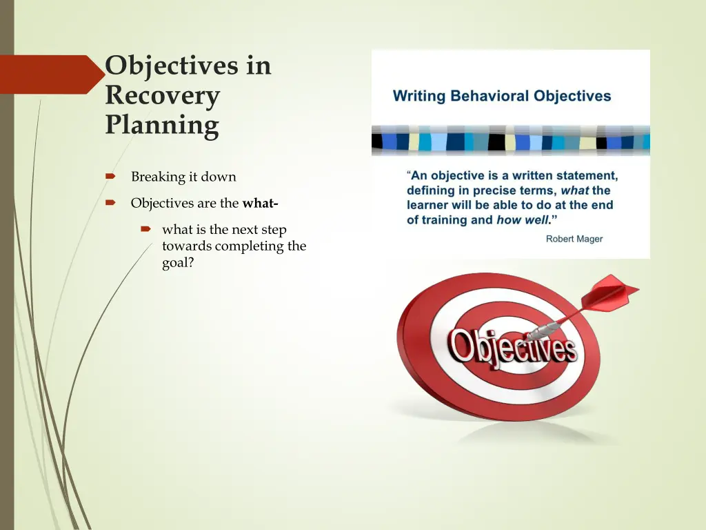 objectives in recovery planning