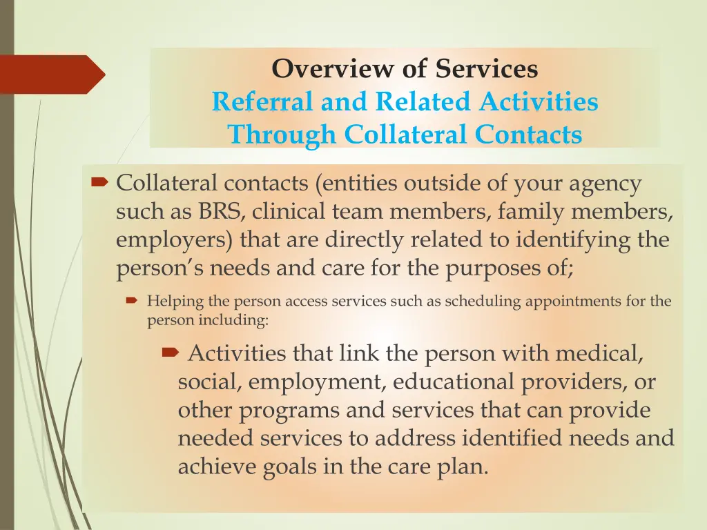 overview of services referral and related