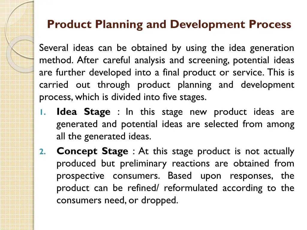 product planning and development process