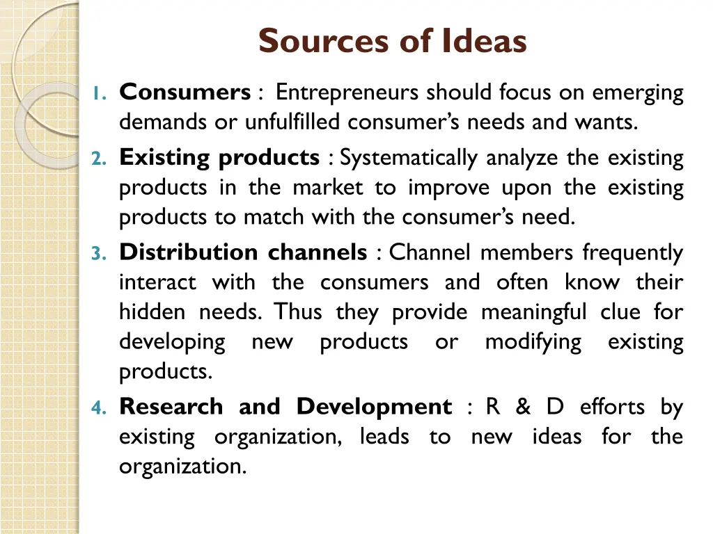 sources of ideas