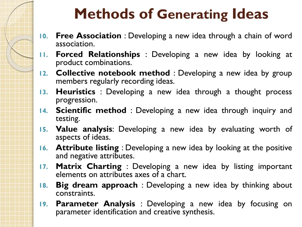 methods of generating ideas 1