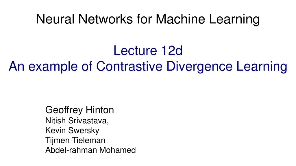 neural networks for machine learning 2