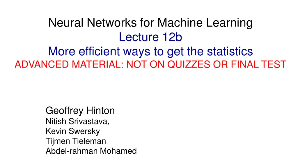 neural networks for machine learning lecture