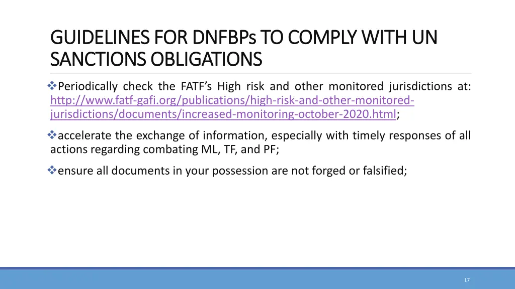 guidelines for dnfbps to comply with 1