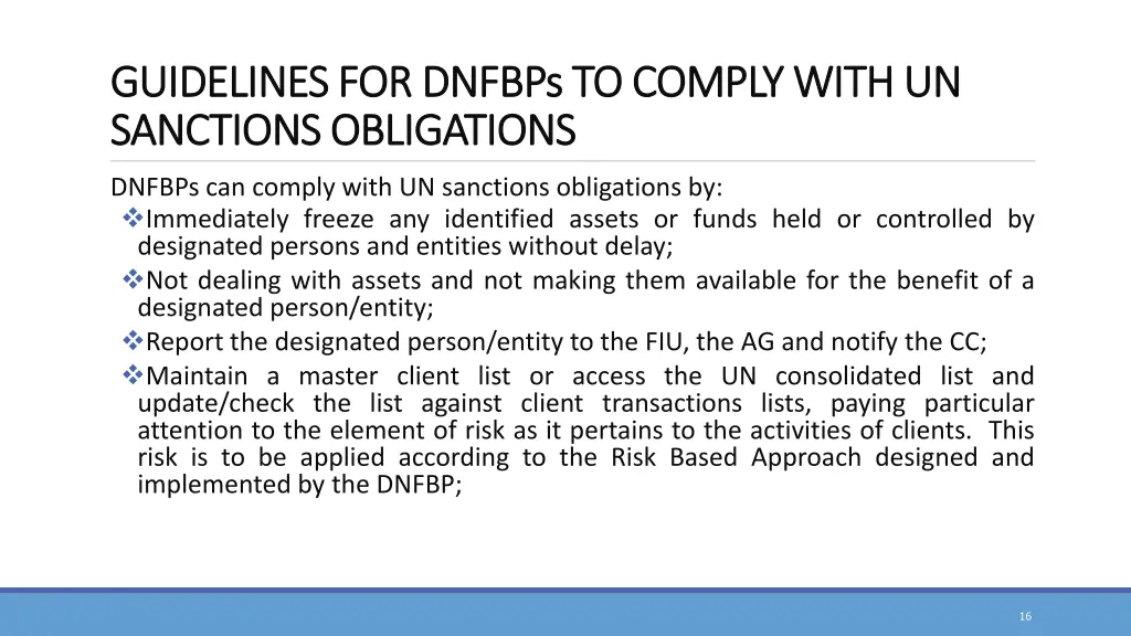 guidelines for dnfbps to comply with