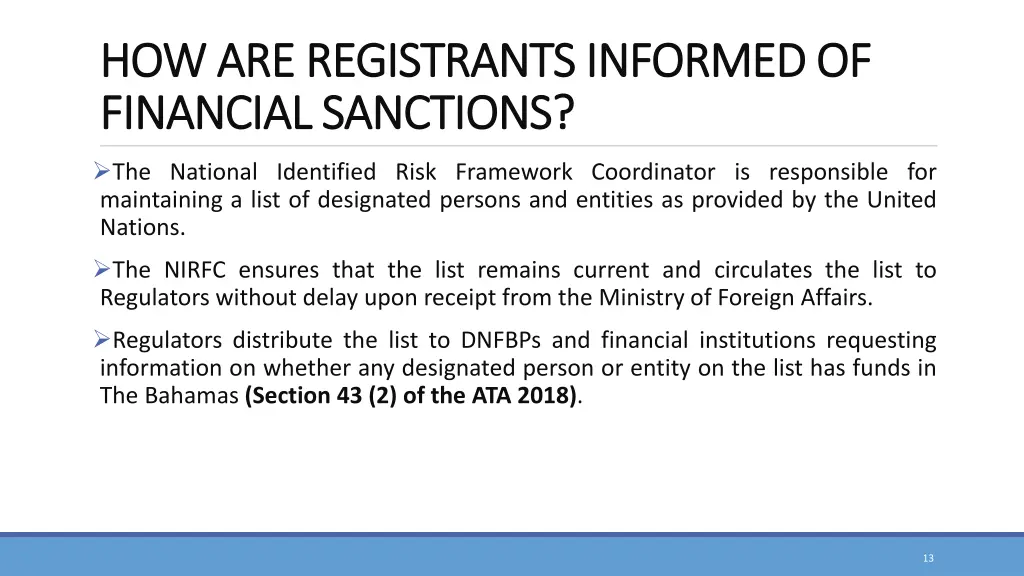 how are registrants informed