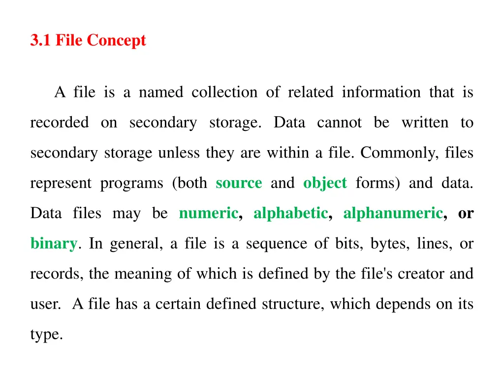 3 1 file concept