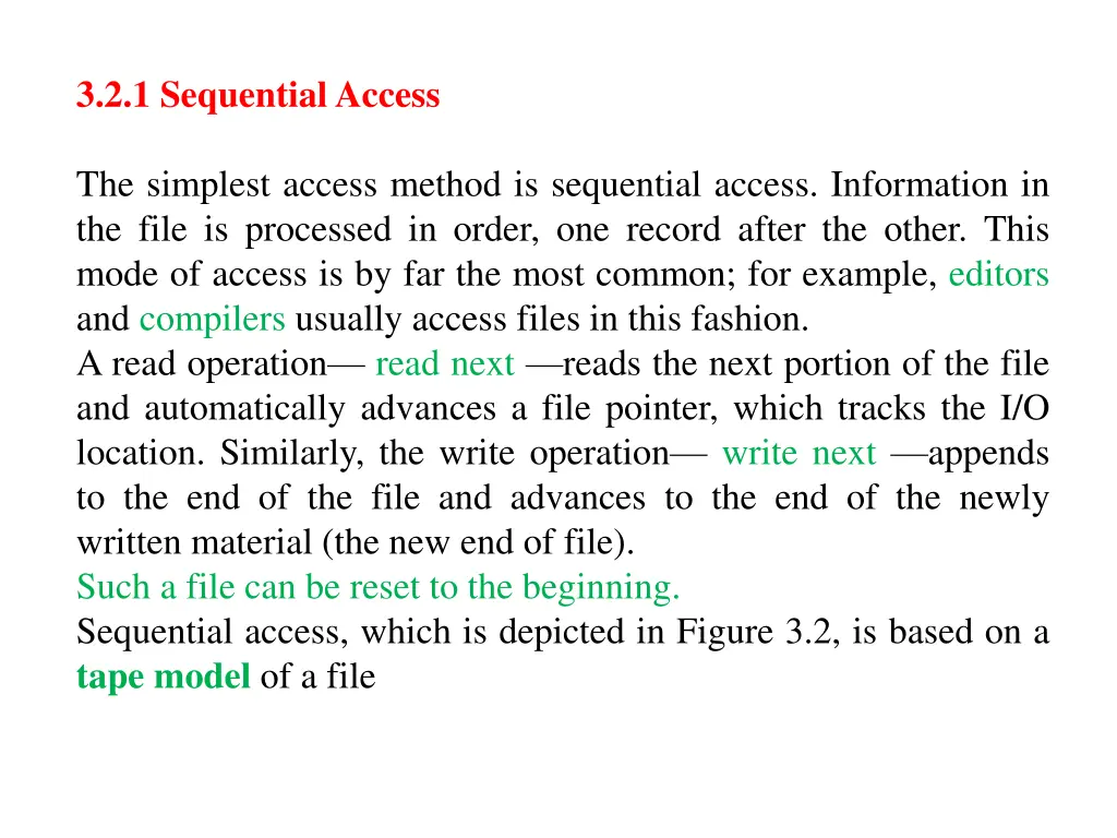 3 2 1 sequential access