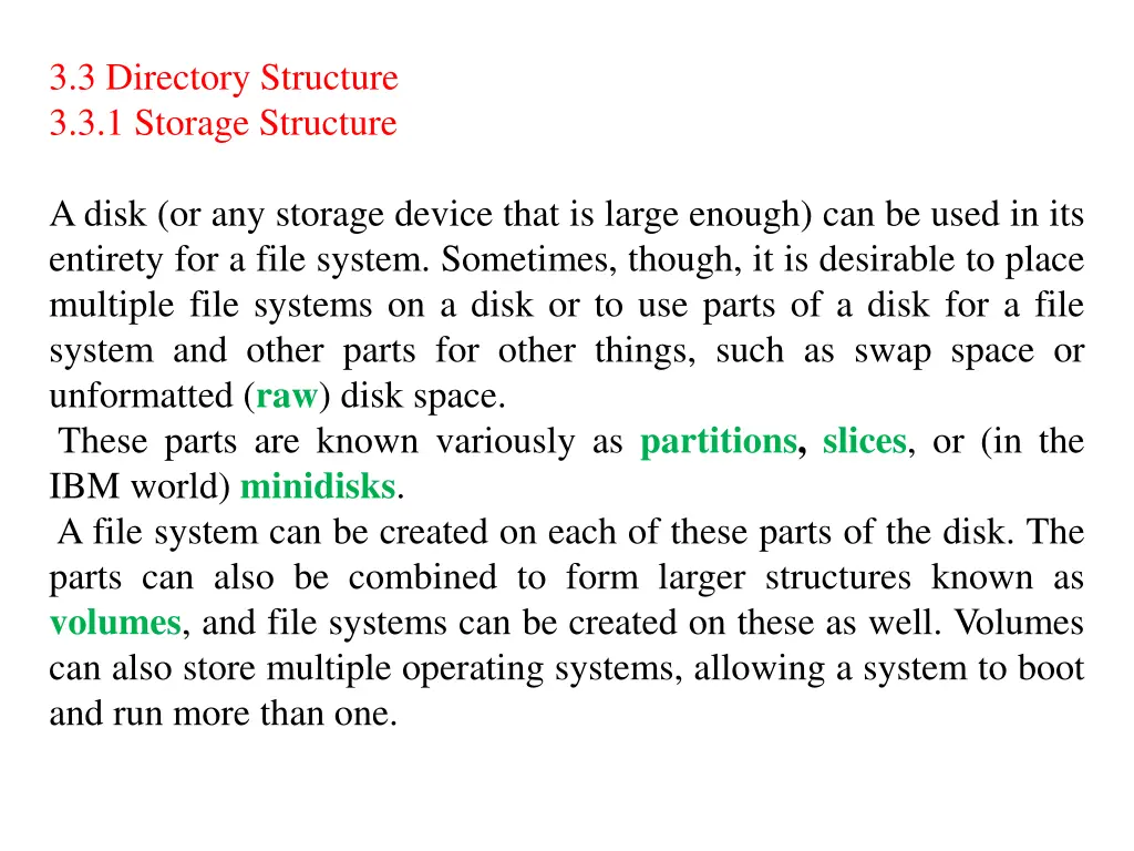 3 3 directory structure 3 3 1 storage structure