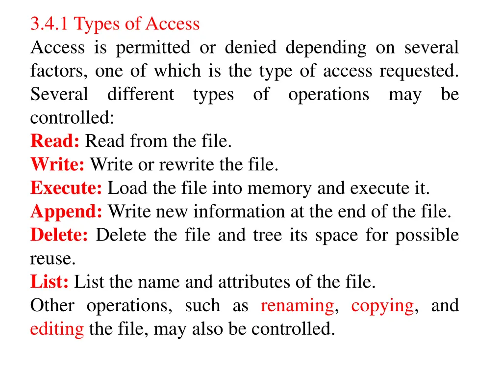 3 4 1 types of access access is permitted