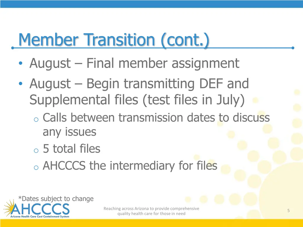 member transition cont august final member