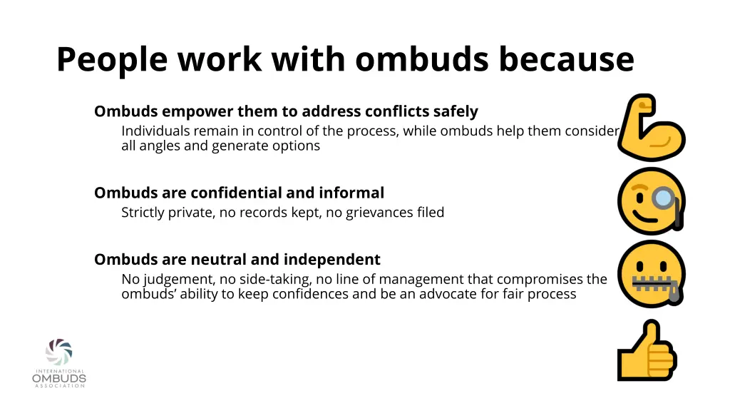 people work with ombuds because