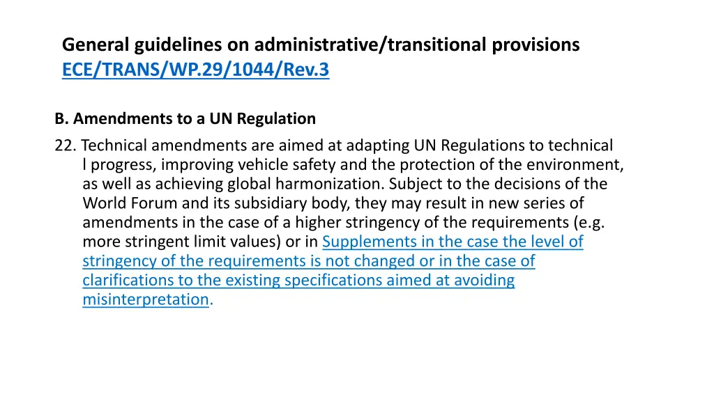 general guidelines on administrative transitional