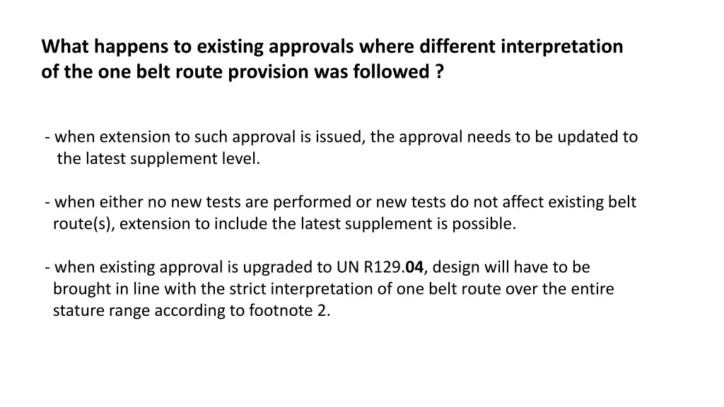 what happens to existing approvals where 1