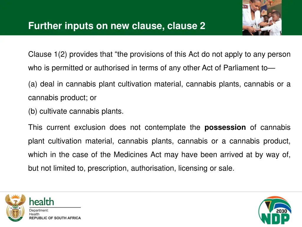 further inputs on new clause clause 2