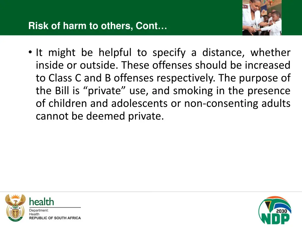 risk of harm to others cont