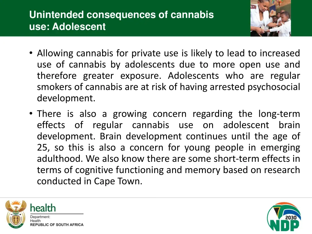 unintended consequences of cannabis use adolescent