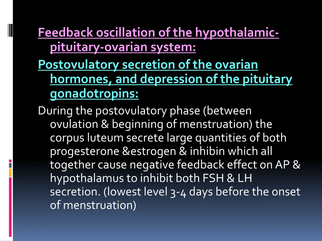 feedback oscillation of the hypothalamic