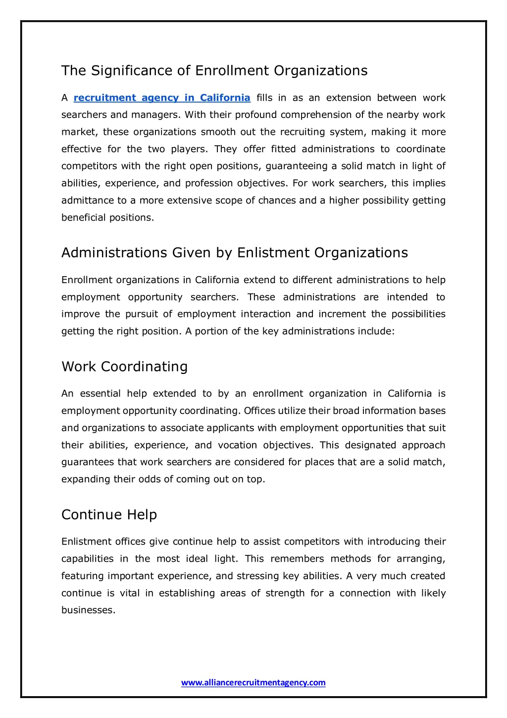 the significance of enrollment organizations