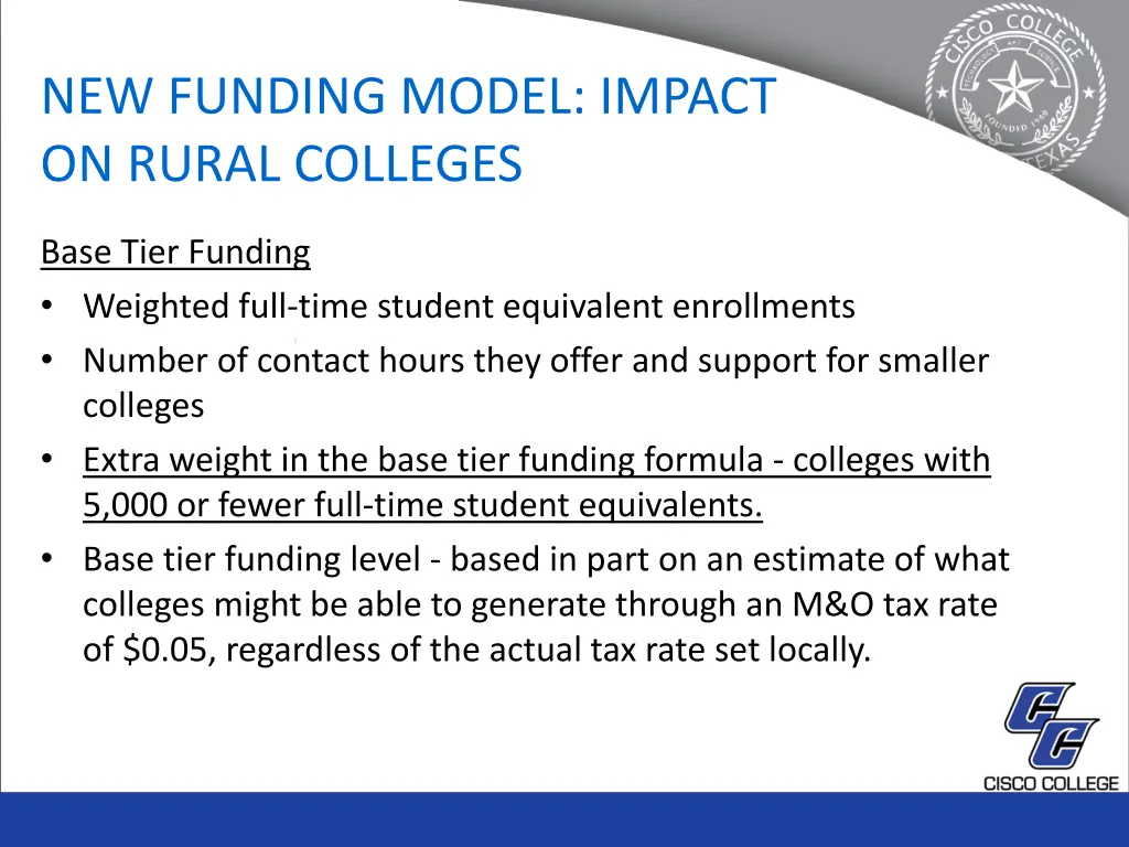 headline in title case new funding model impact