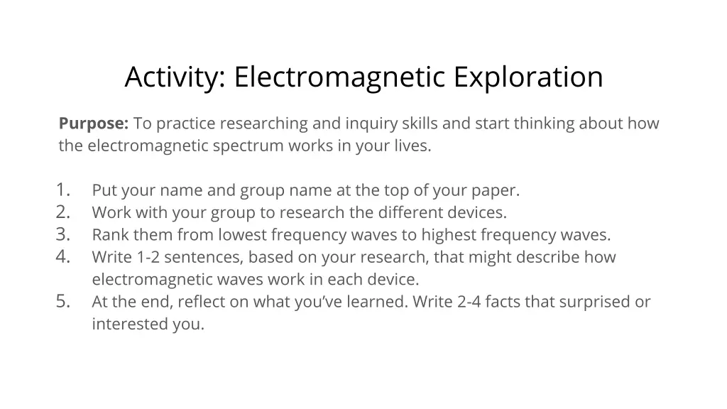 activity electromagnetic exploration